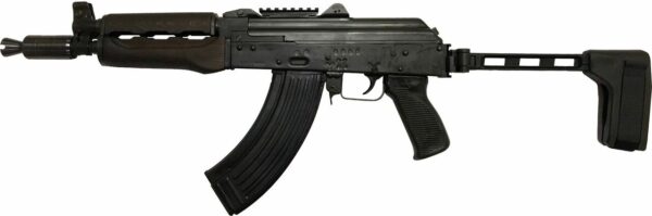 Zastava ZPAP92 AK-47 Pistol 7.62x39mm 10" Barrel, Booster, Dark Wood, Top Rail, SB Tactical FS1913 Folding Brace, 30rd Mag