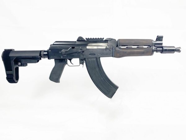 Zastava ZPAP92 With Booster AK-47 Pistol 7.62 x 39 10" Barrel Dark Wood, Top Rail, SB3 Brace, 30rd Mag