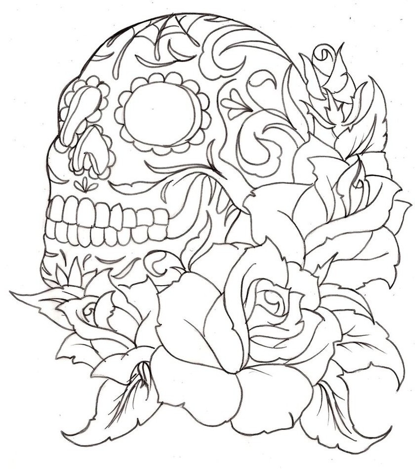 Skull And Rose Coloring Pages at GetDrawings.com