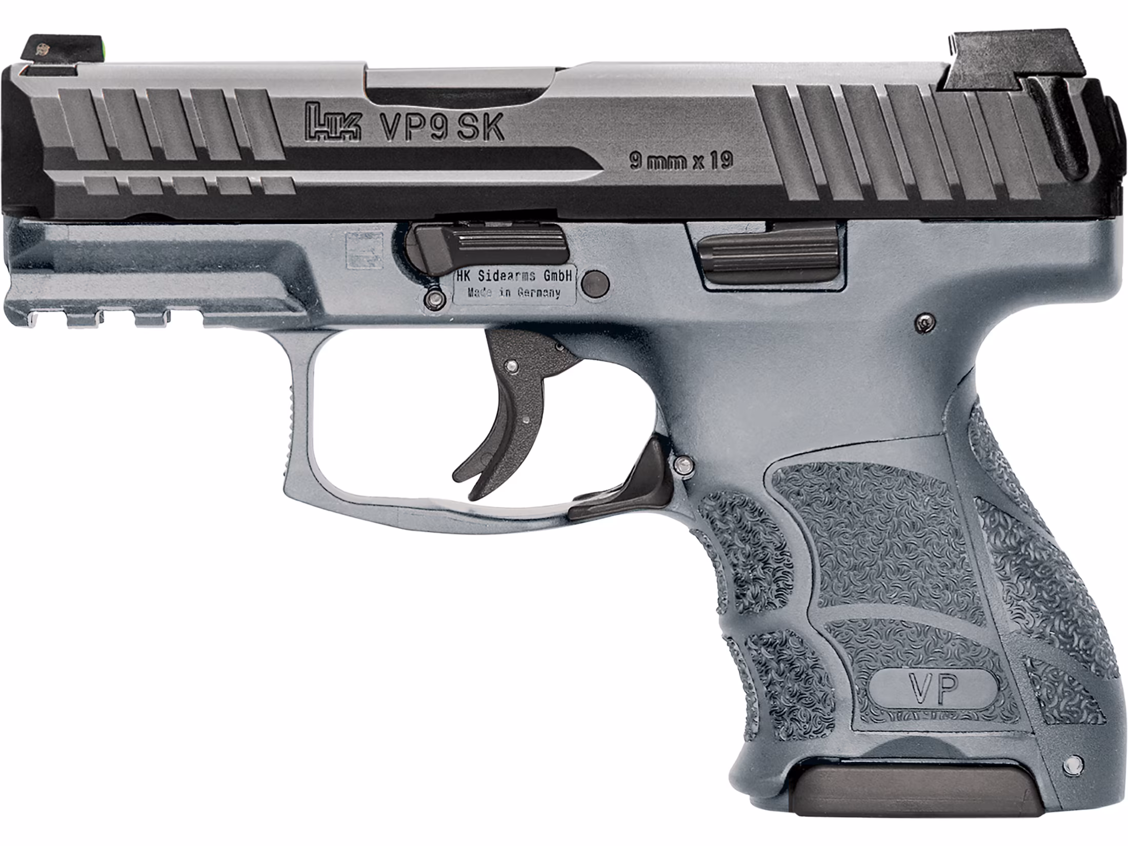 HK VP9SK 9mm Luger Pistol 3.39 Barrel 15+1 Round Black Slide Gray Grip