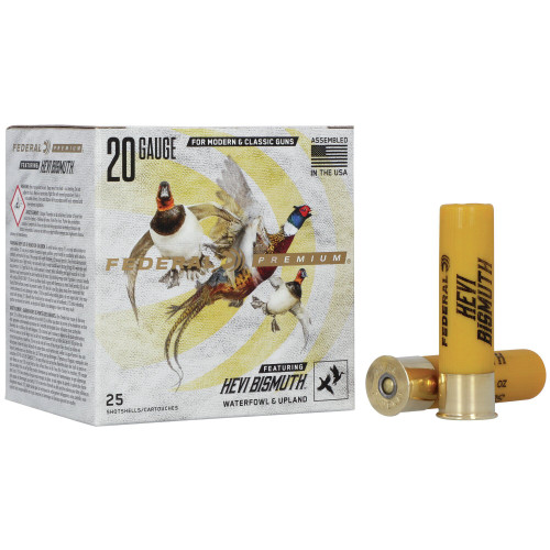 Federal Premium 20 Ga, 3", 1 1/8 oz, HEVI-Bismuth, 3 Shot, 25rd Box