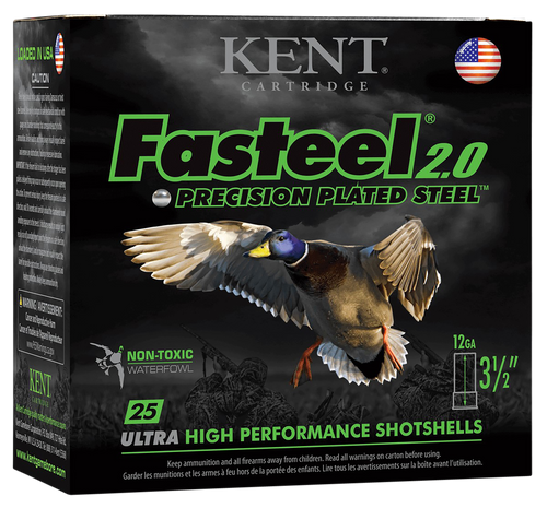 Kent Cartridge Fasteel 2.0 12 Ga, 3", 1 1/4 oz, BB Shot, 25rd Box