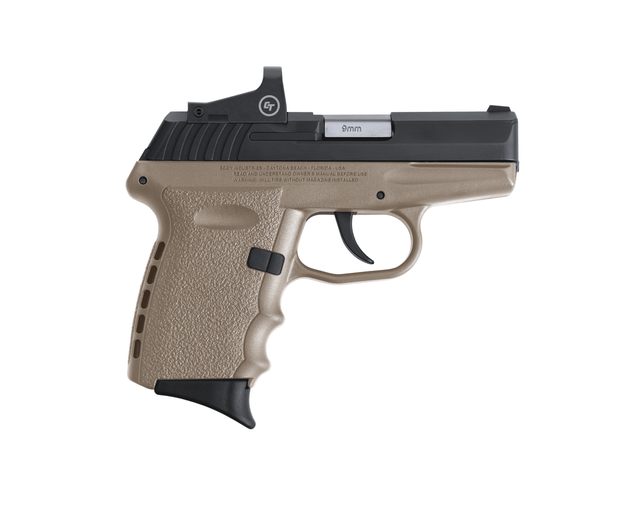 SCCY Industries CPX-2 RD DAO 9mm 3.10", Black Slide Flat Dark Earth Polymer Frame/Grip Crimson Trace 1500 Red Dot No Manual Safety, 10 rd SCCY Industries CPX-2 RD DAO 9mm 3.10", Black Slide Flat Dark Earth Polymer Frame/Grip Crimson Trace 1500 Red Dot No Manual Safety, 10 rd