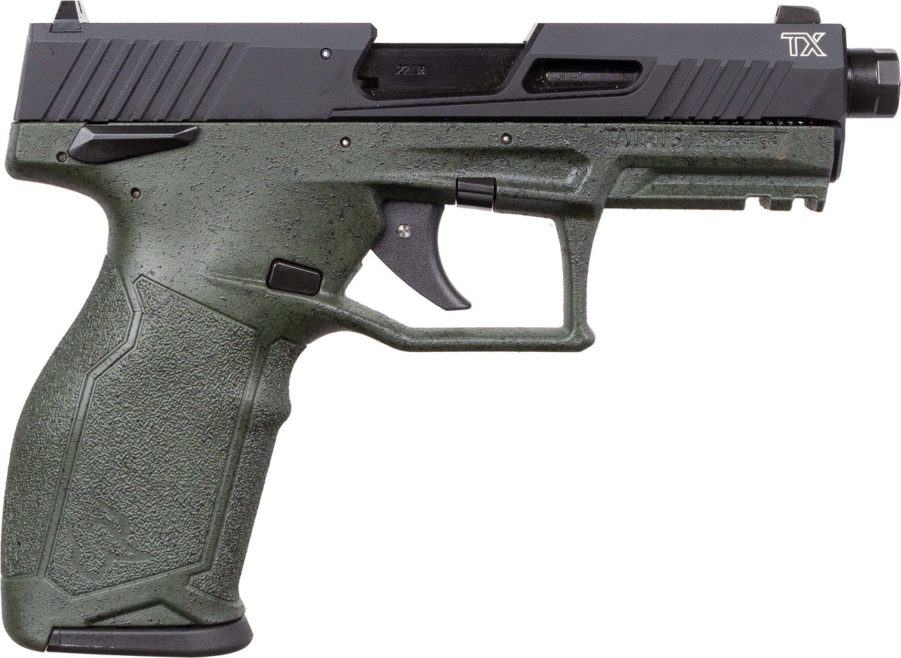 Taurus TX22 Gen 2 22 LR, 4.1" Threaded Barrel, Olive Drab Green Splatter, 10rd