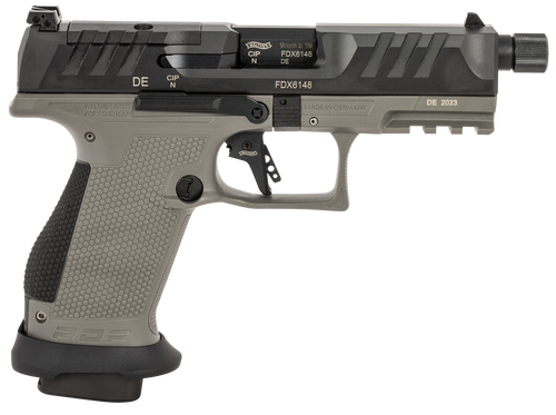 Walther PDP Pro SD 9mm, 4.6" Barrel, Black Slide, Tungsten Gray Frame, Optics Ready, 18rd