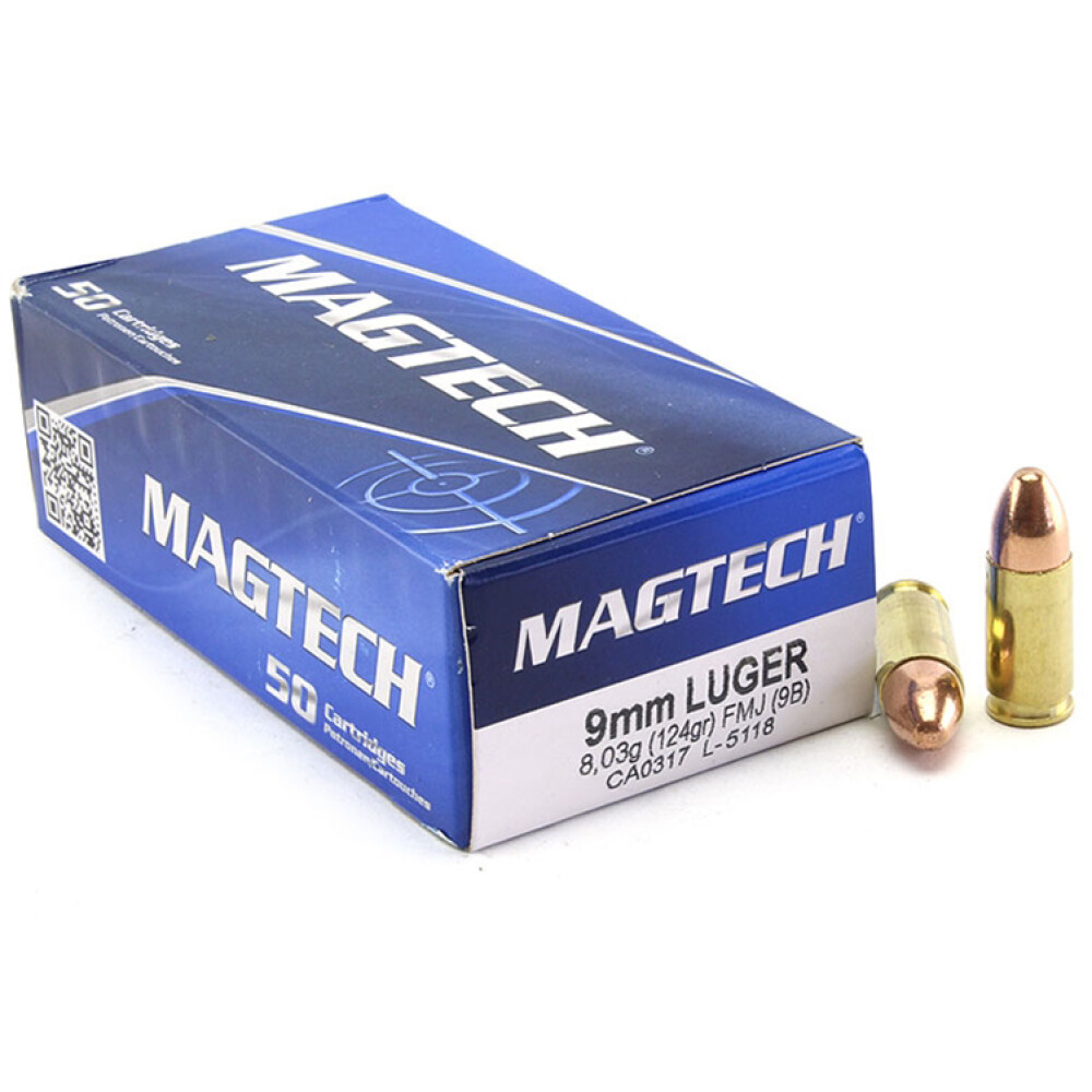Magtech 9mm Luger Ammunition 50 Rounds FMJ 124 Grain [FC-754908115013]
