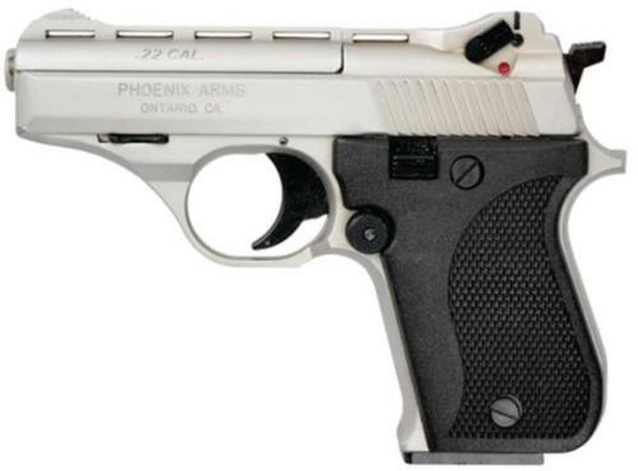 Phoenix HP22 Pistol, 22LR, Nickel, Black Grips Phoenix HP22 Pistol, 22LR, Nickel, Black Grips