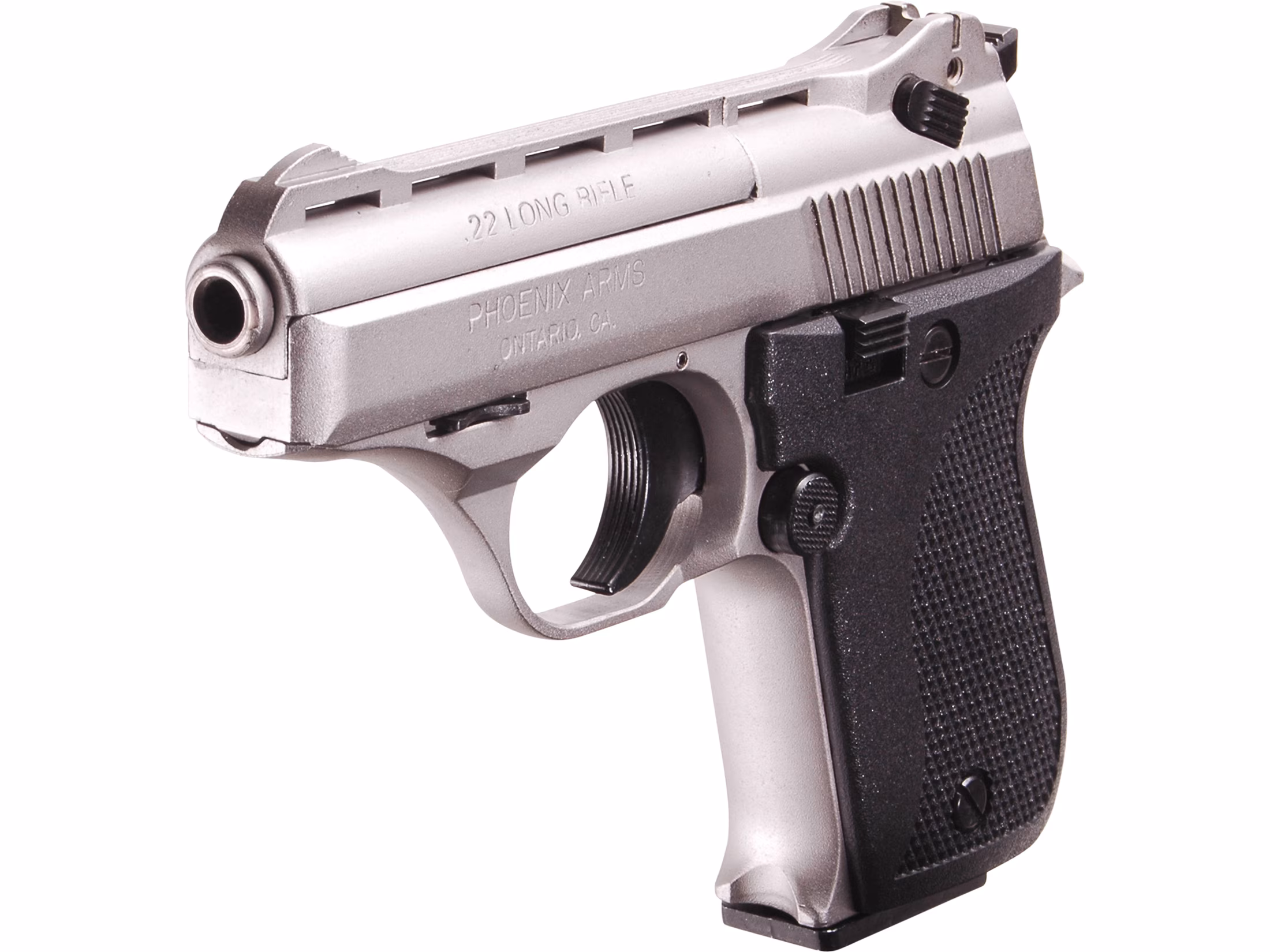 phoenix-model-hp22-pistol-22lr-3-nickel-black-grips-10-round-mag-phoenix-arms-383664 Phoenix Arms HP 22LR Pistol 3 Barrel 10+1 Round Nickel Slide Black