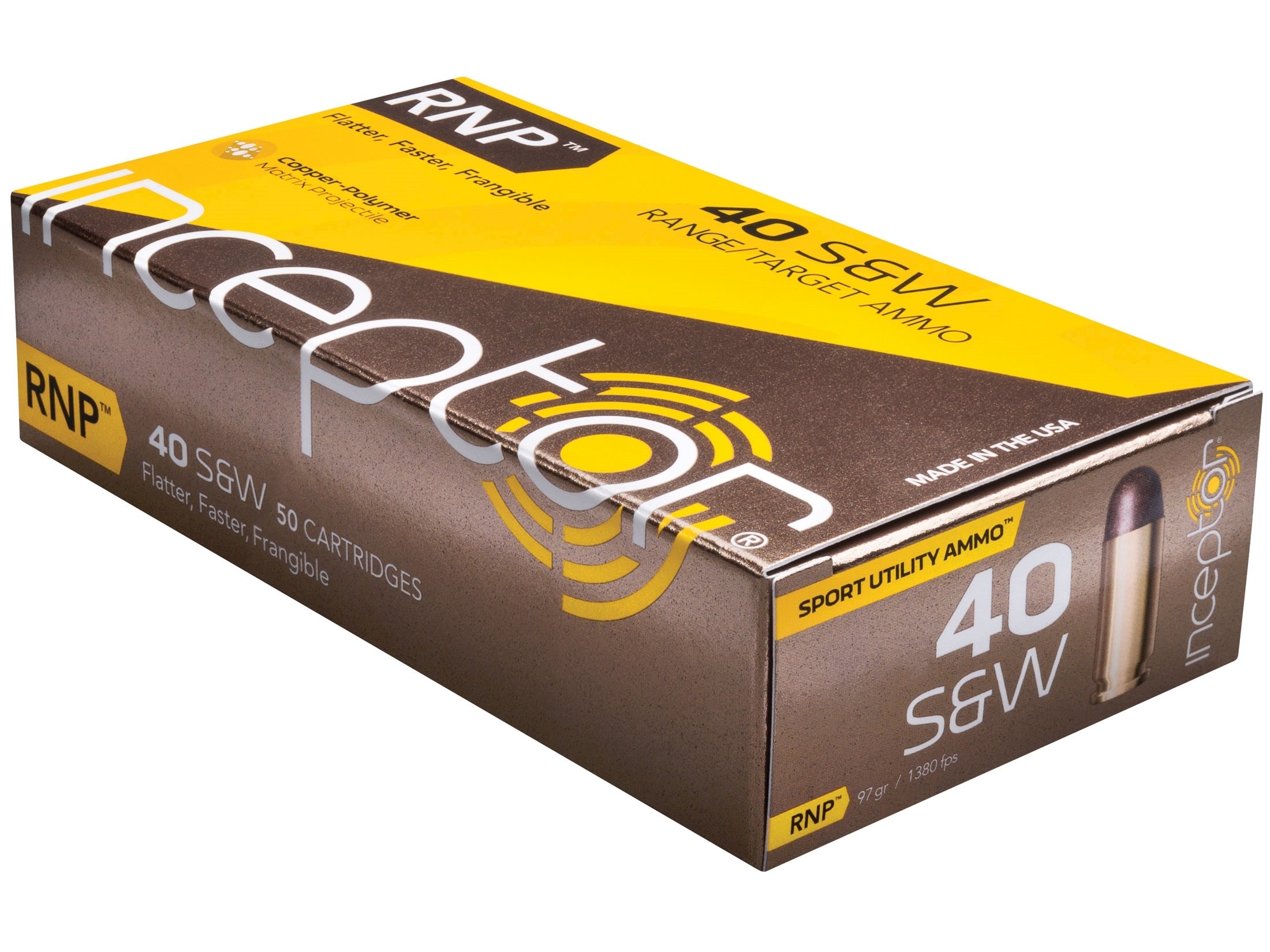 Inceptor Sport Utility .40 S&W 97 Gr. RNP Frangible- Lead-Free- Box of 50