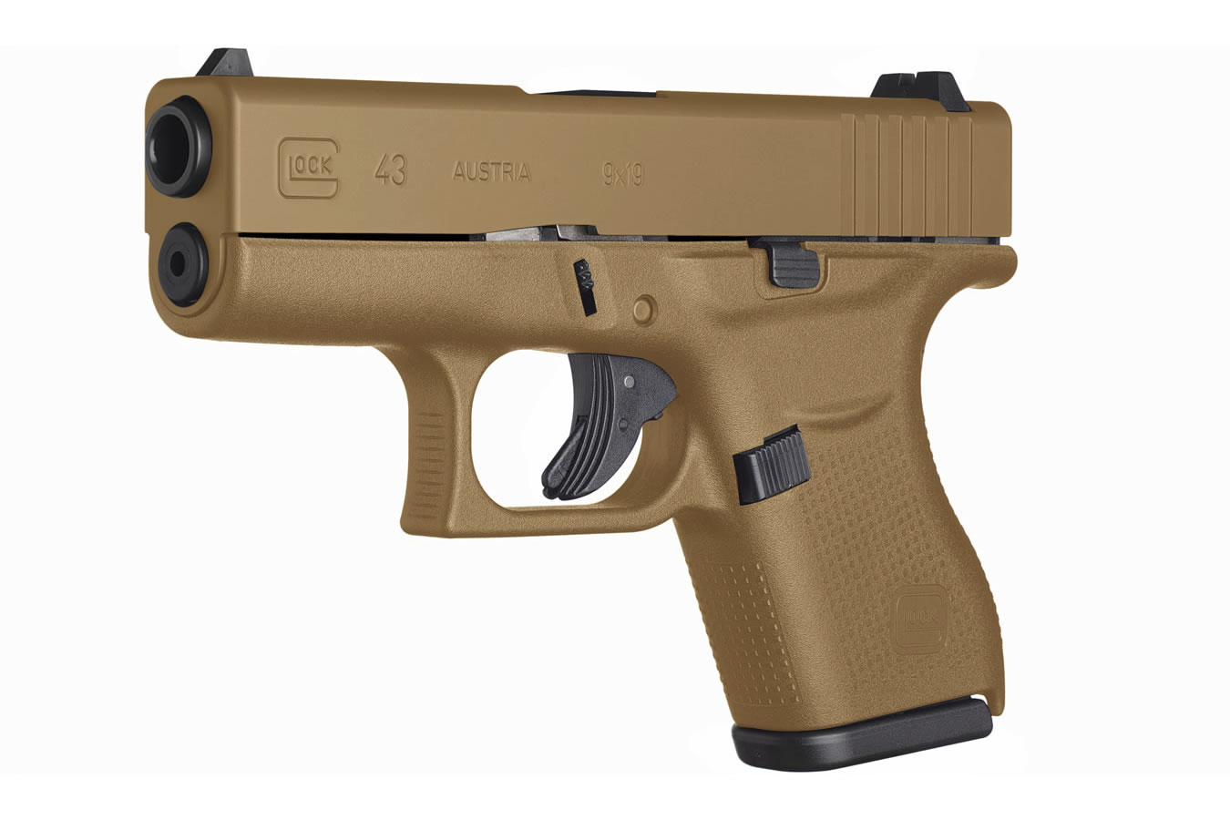 43 9mm Single Stack Pistol with Combat Coyote Tan Cerakote Finish 43 9mm Single Stack Pistol with Combat Coyote Tan Cerakote Finish