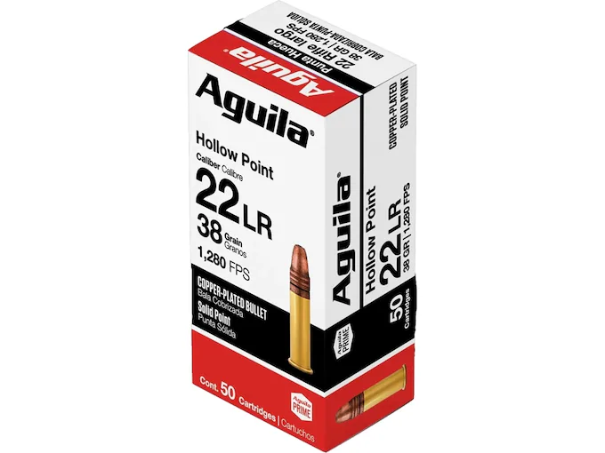 Aguila Super Extra High Velocity 22LR Ammo 38 Grain Plated Hollow Point Aguila Super Extra High Velocity 22LR Ammo 38 Grain Plated Hollow Point