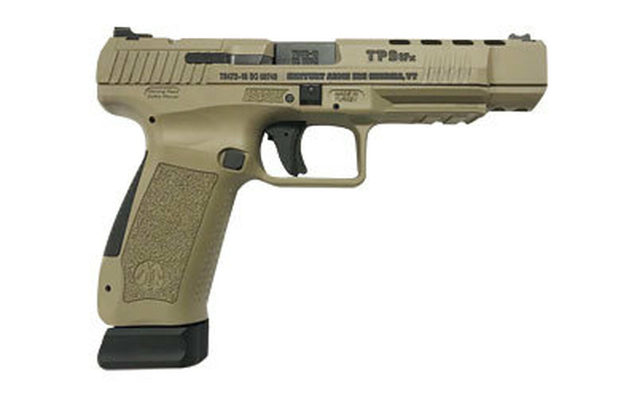 Canik TP9SFx 9MM, 5.2" Match Bbl, Flat Dark Earth, 2x20 Rcd Mags