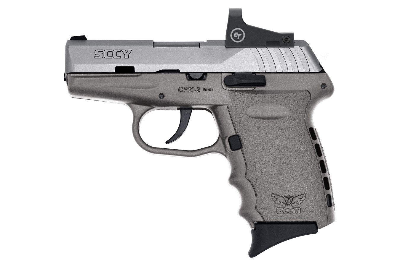 CPX-2 9mm Pistol with with Gray Frame/Stainless Slide and Crimson Trace Red Dot