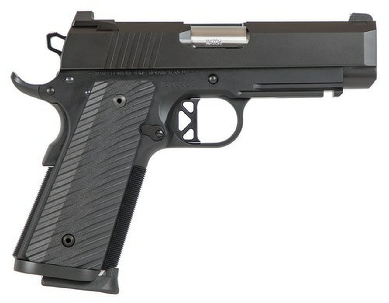 Dan Wesson, TCP 9mm, Semi-automatic, 1911, Commander, 9mm, 4" Bull Barrel, Aluminum Frame, Black, G10 Grips, Holds 8Rds, 1913 Rail, Right Hand, 32oz, Thumb Safety, Brass Bead Front Sight, U-Notch Rear Sight Dan Wesson, TCP 9mm, Semi-automatic, 1911, Commander, 9mm, 4" Bull Barrel, Aluminum Frame, Black, G10 Grips, Holds 8Rds, 1913 Rail, Right Hand, 32oz, Thumb Safety, Brass Bead Front Sight, U-Notch Rear Sight