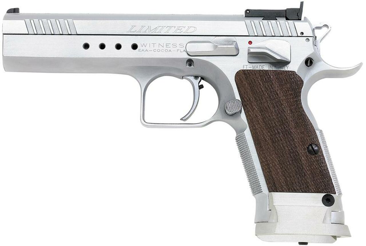 EAA Witness Elite Limited 40 S&W 4.75" Barrel, Wood Grip Chrome Finish, 15rd