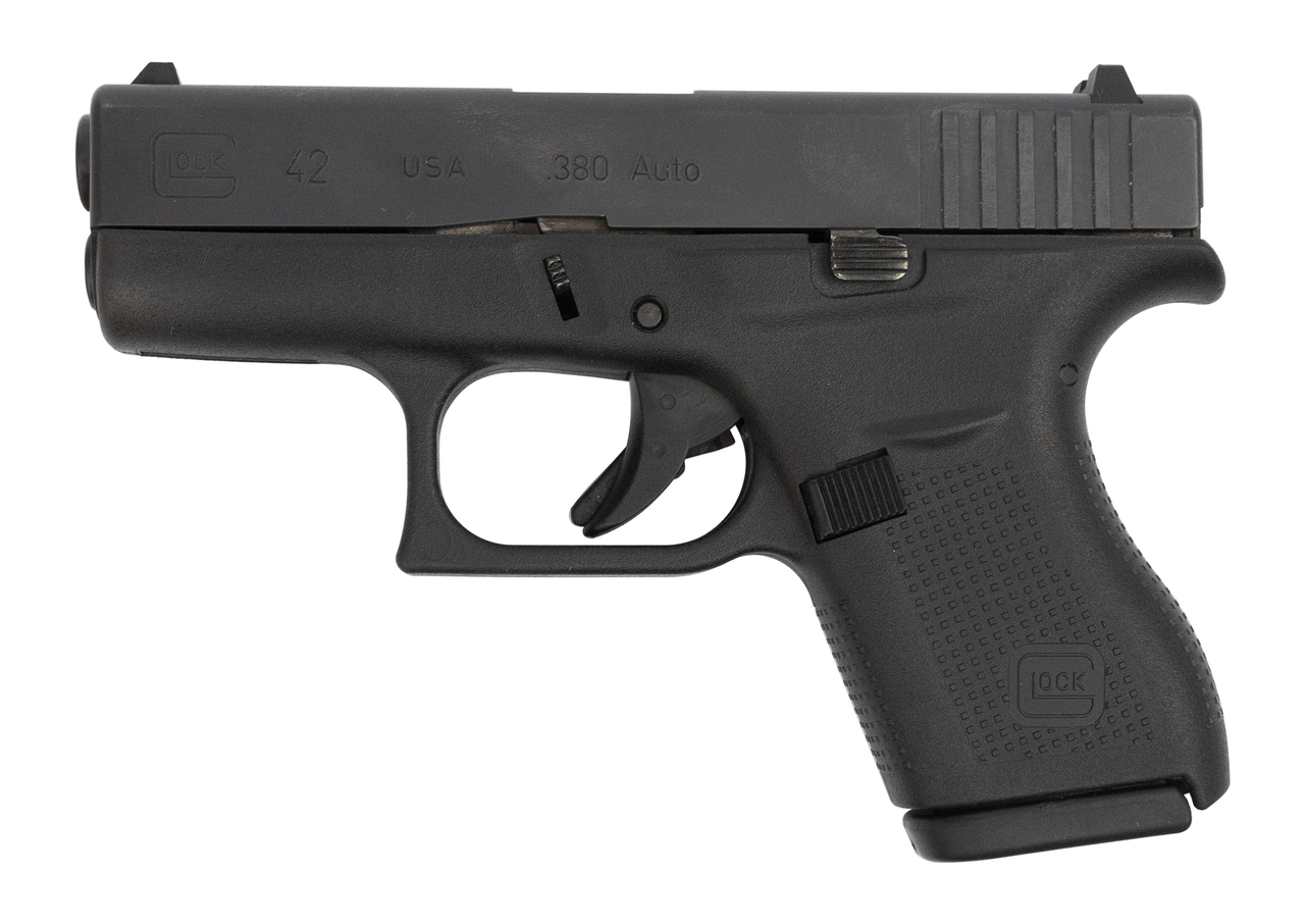 Glock 42 USA Used .380 ACP, 3.25" Barrel, Contrast Sights, Black, 2x 6rd