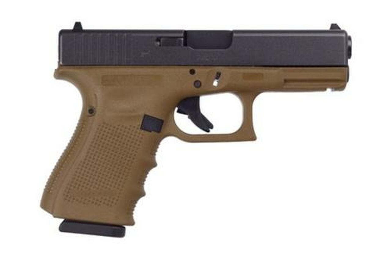 Glock G19 G4 9mm, 4.01", 10rd, Fixed Sights, Flat Dark Earth Frame