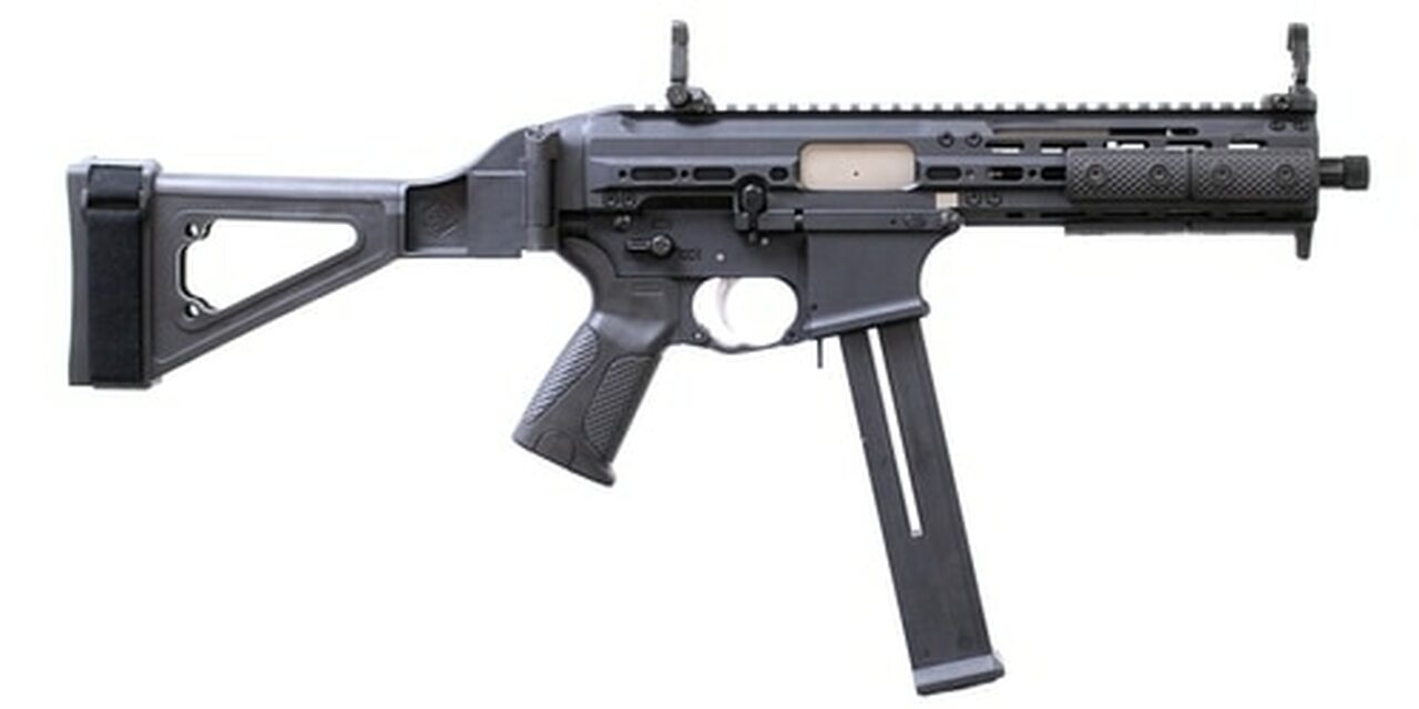 LWRC SMG-45, Semi-auto, 45 ACP, 8.5" Barrel, Aluminum Frame, Black, SBT Brace, 25Rd, 2 Magazines