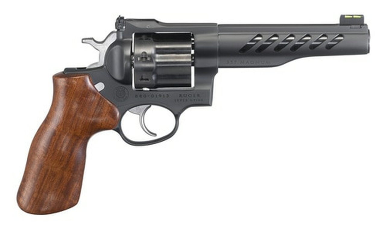 Ruger Super GP100 357 Mag/38 Spec 5.5" Barrel Hogue Hardwood Grip Black PVD Finish, 8 Round Ruger Super GP100 357 Mag/38 Spec 5.5" Barrel Hogue Hardwood Grip Black PVD Finish, 8 Round