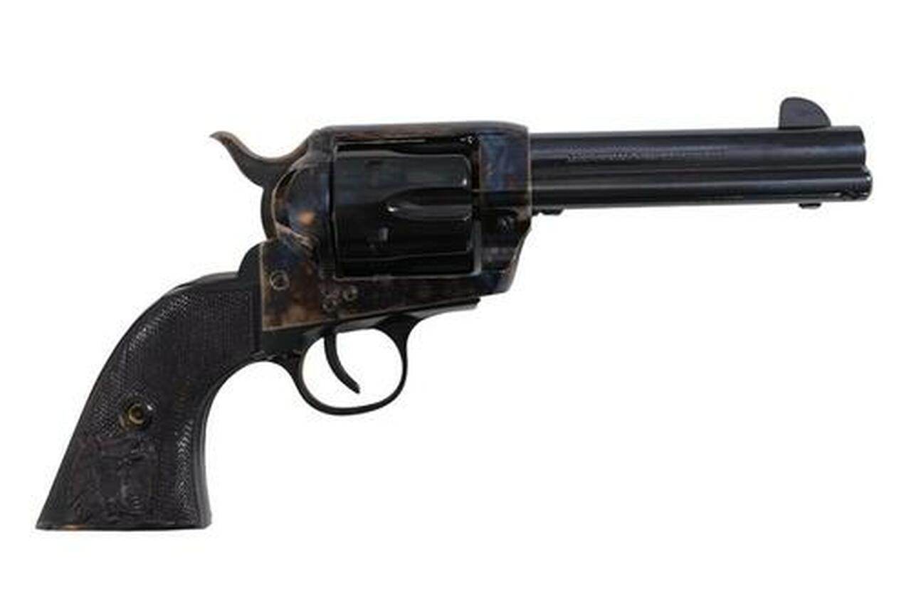 Traditions 1873 Black Eagle 45LC, 4.8", Black PVC Grips Blued, 6rd