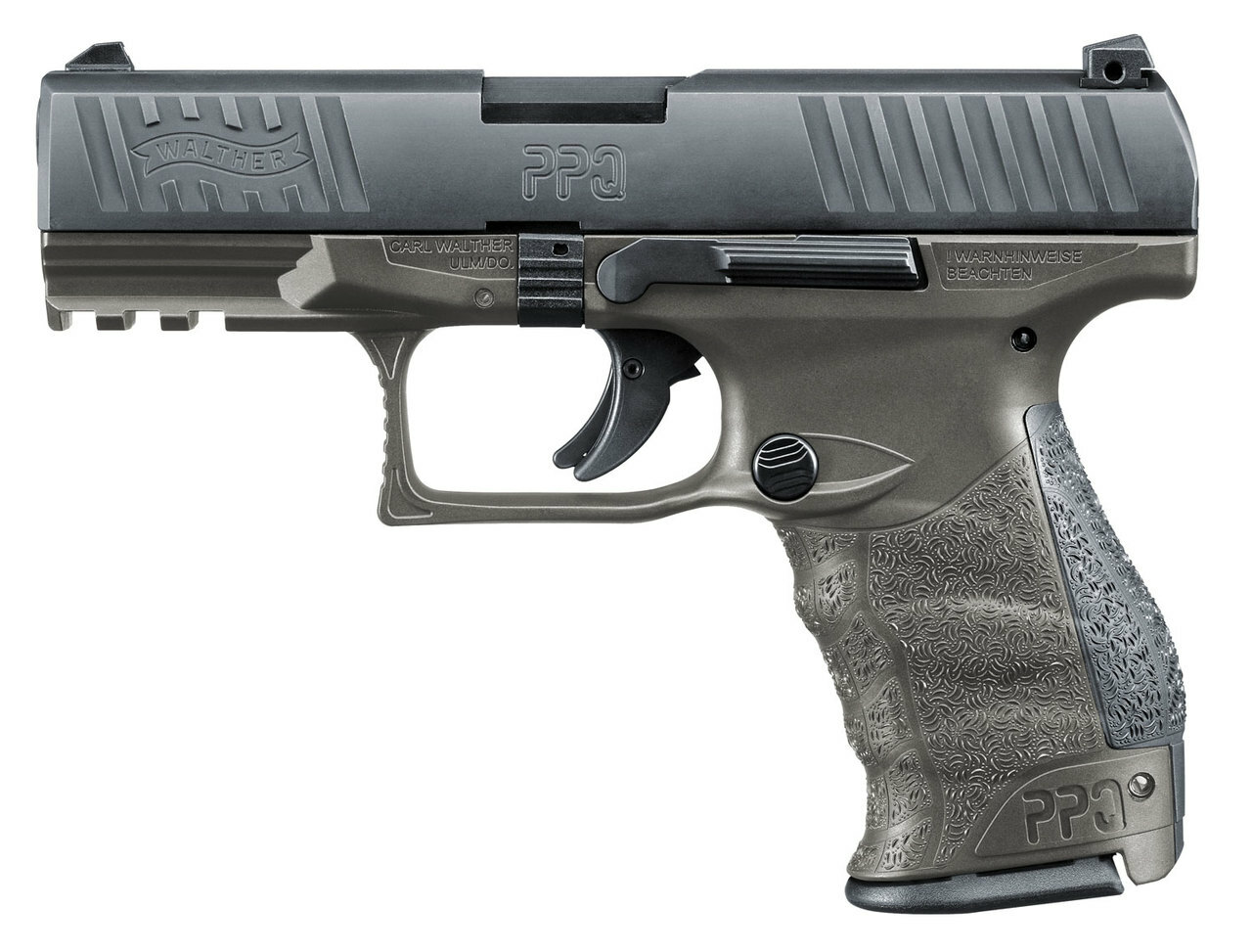 Walther PPQ M2 Single/Double 9mm 4" Barrel, Black Interchangeable Backstrap Grip Gray, 15rd