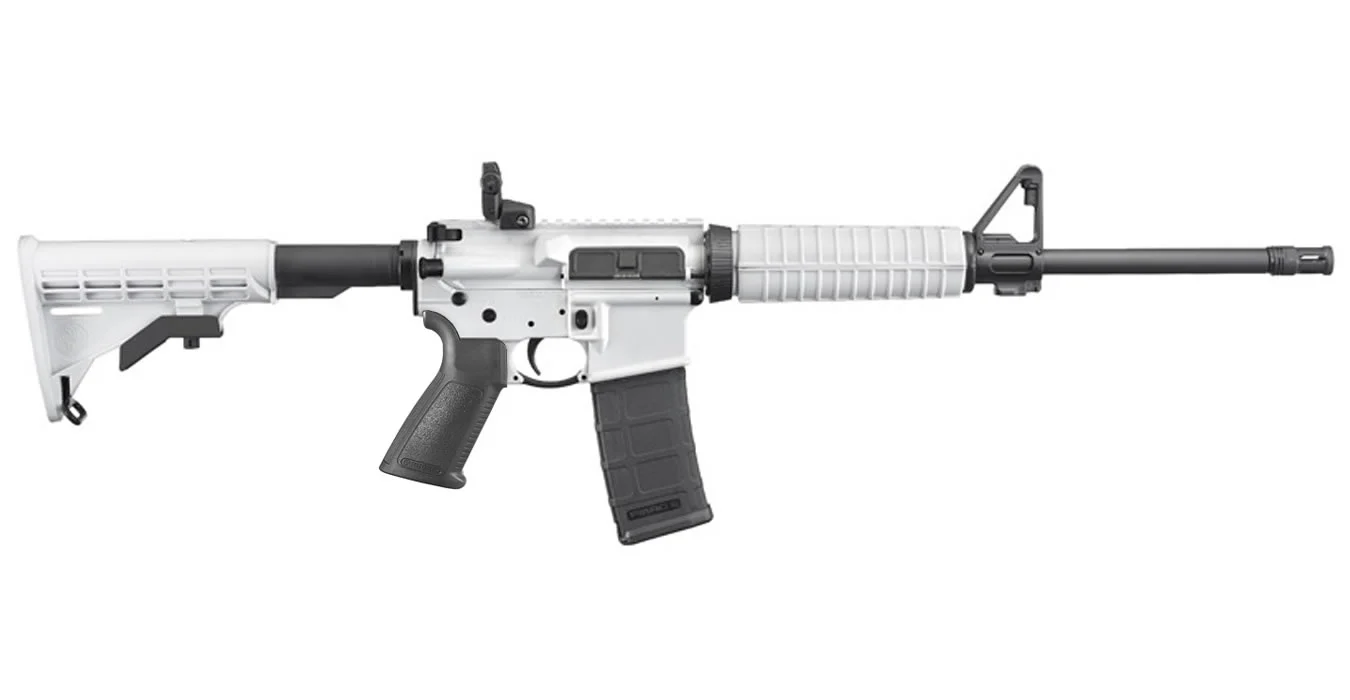 Ruger AR-556 Semi-Automatic 5.56 NATO Rifle with White Cerakote Finish ...
