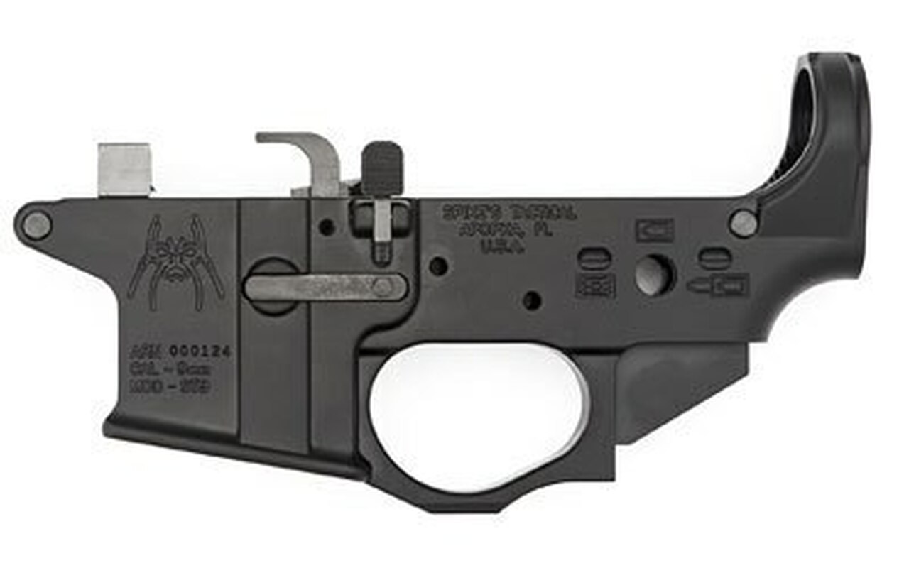 Spikes Tactical Stripped Lower Receiver - 9mm Colt Style with Spider Logo
