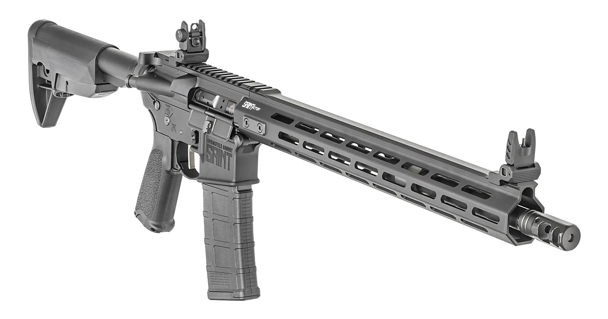 springfield-saint-victor-ar-15-223-5-56-16-barrel-m-lok-flip-ups-30rd-mag-springfield-armory-STV916556B-RA SAINT® Victor 5.56 AR-15 Rifle - Springfield Armory