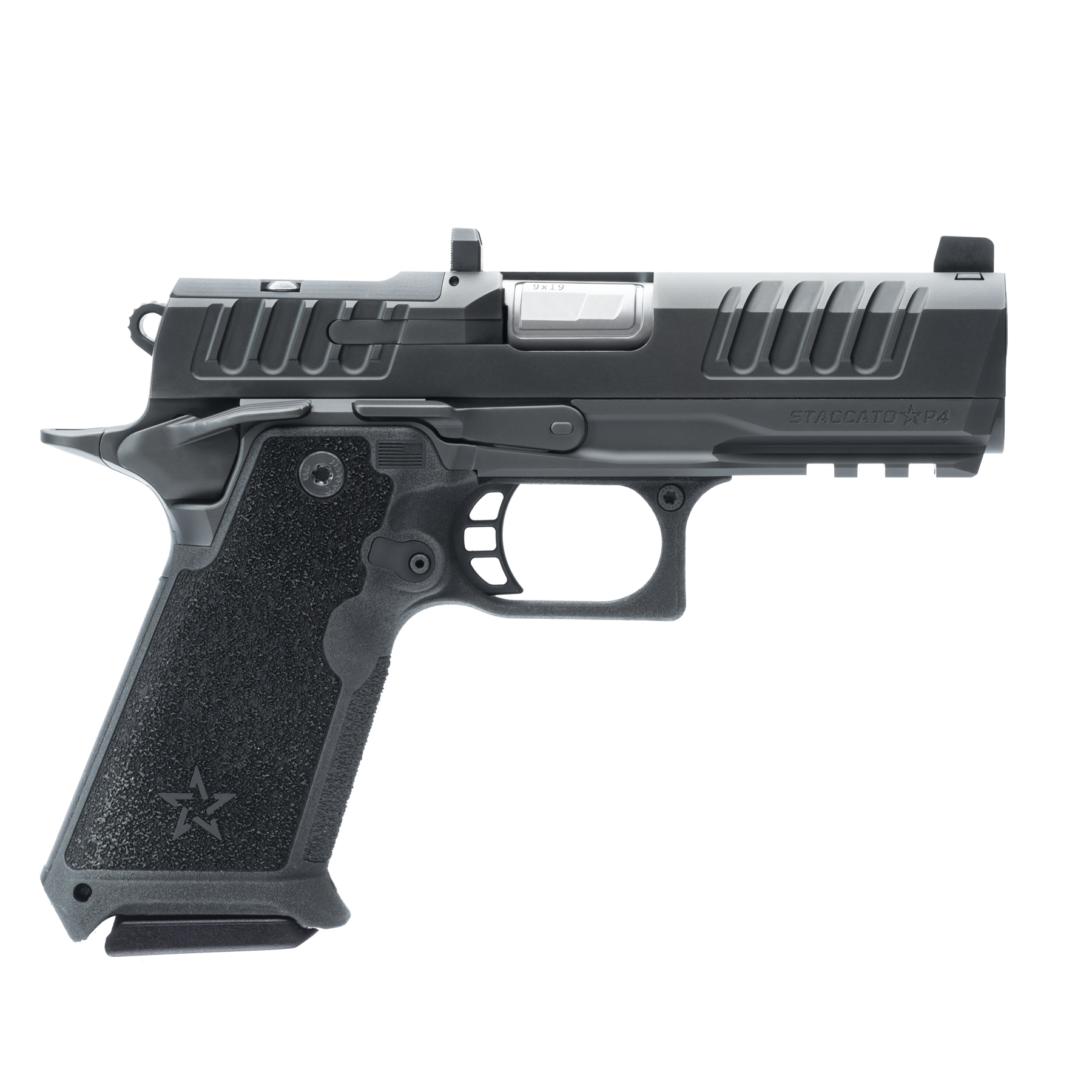 Staccato CS 9mm Semi-Auto Pistol with Flat Trigger and X-Serrations ... Staccato CS 9mm Semi-Auto Pistol with Flat Trigger and X-Serrations ...