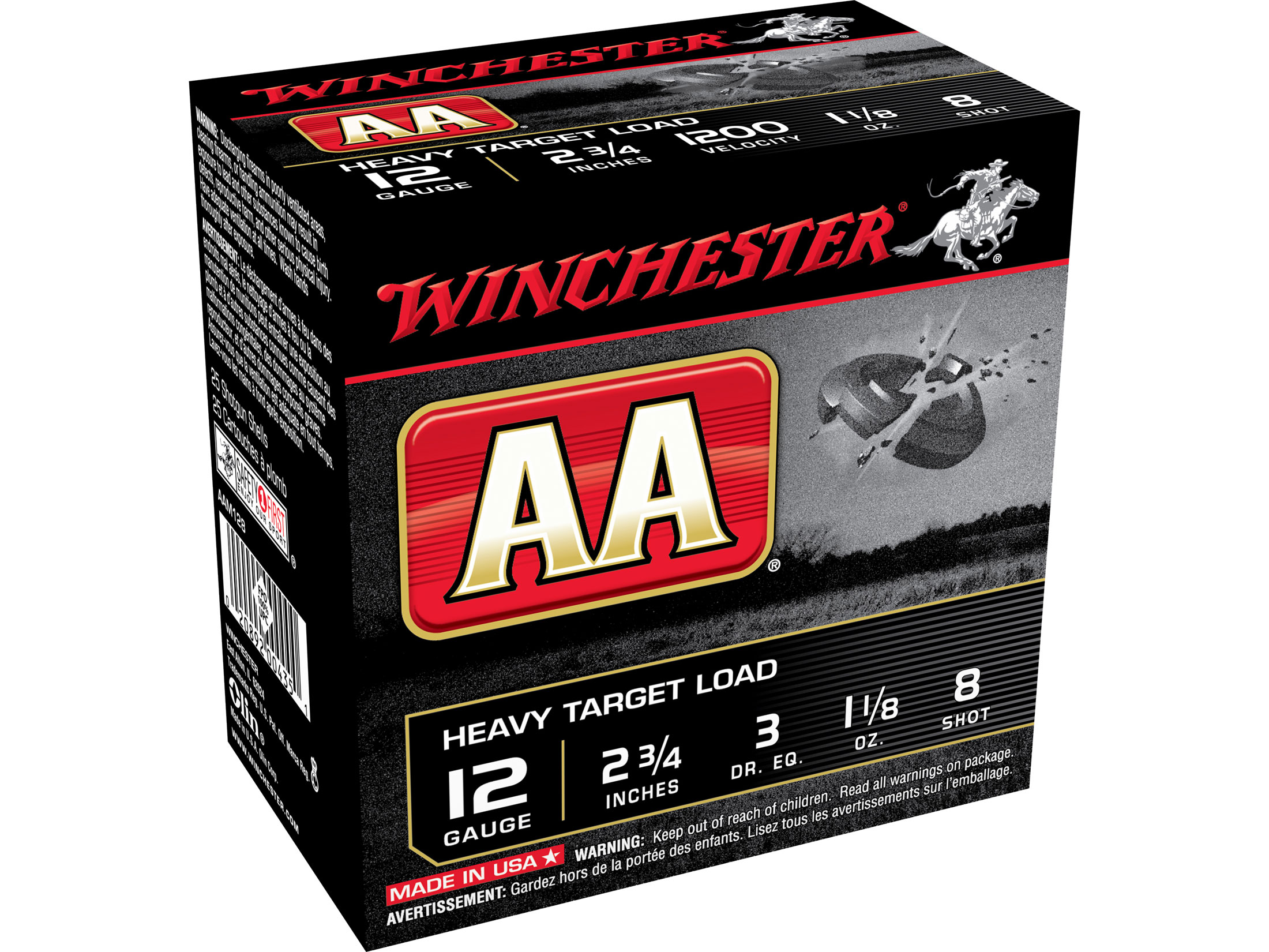 Winchester AA Heavy Target Ammo 12 Ga 2-3/4 1-1/8oz #8 Shot Case of