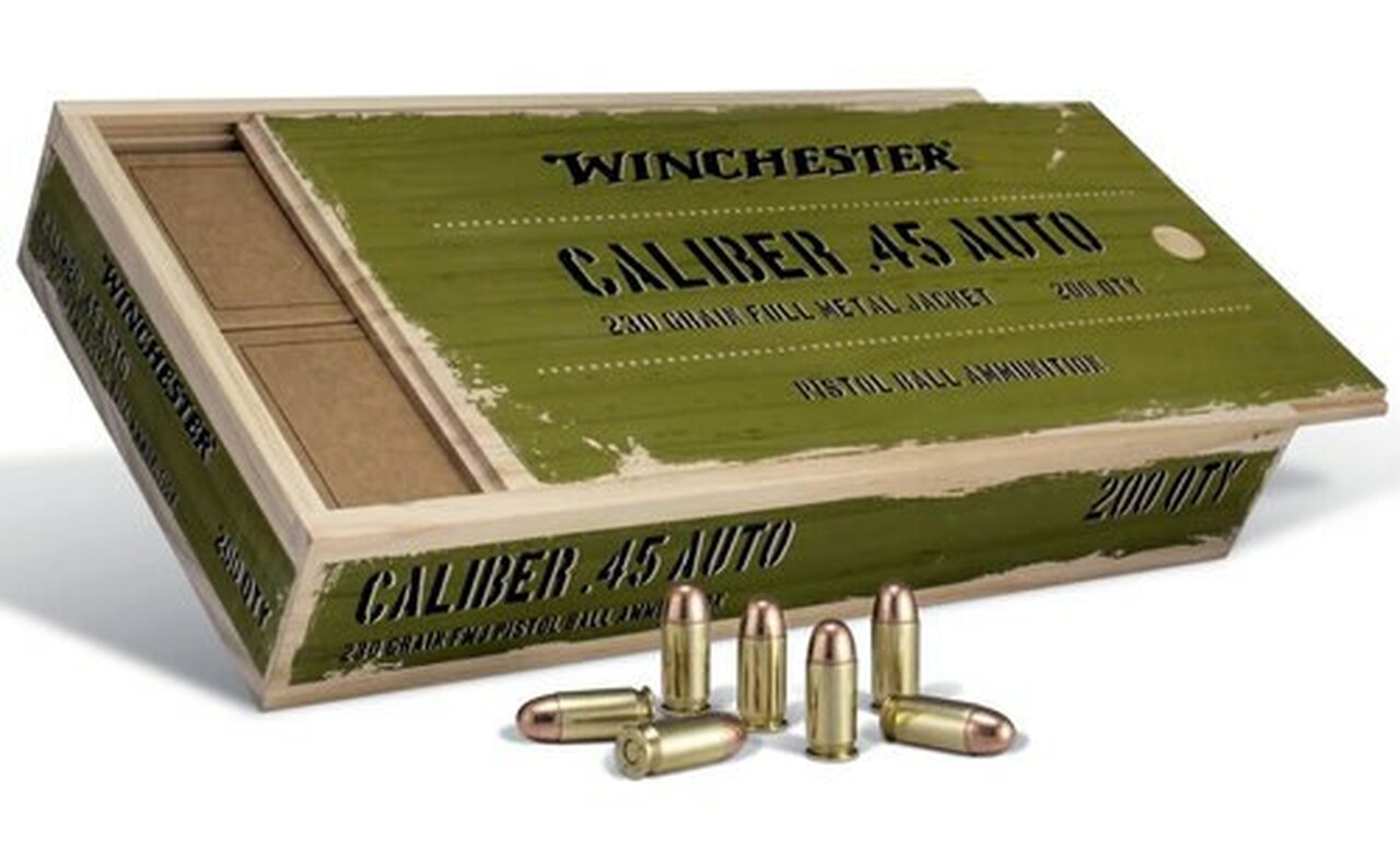 Winchester Limited Edition .45 ACP 230gr FMJ Ammo in Collectible Wood Box Winchester Limited Edition .45 ACP 230gr FMJ Ammo in Collectible Wood Box