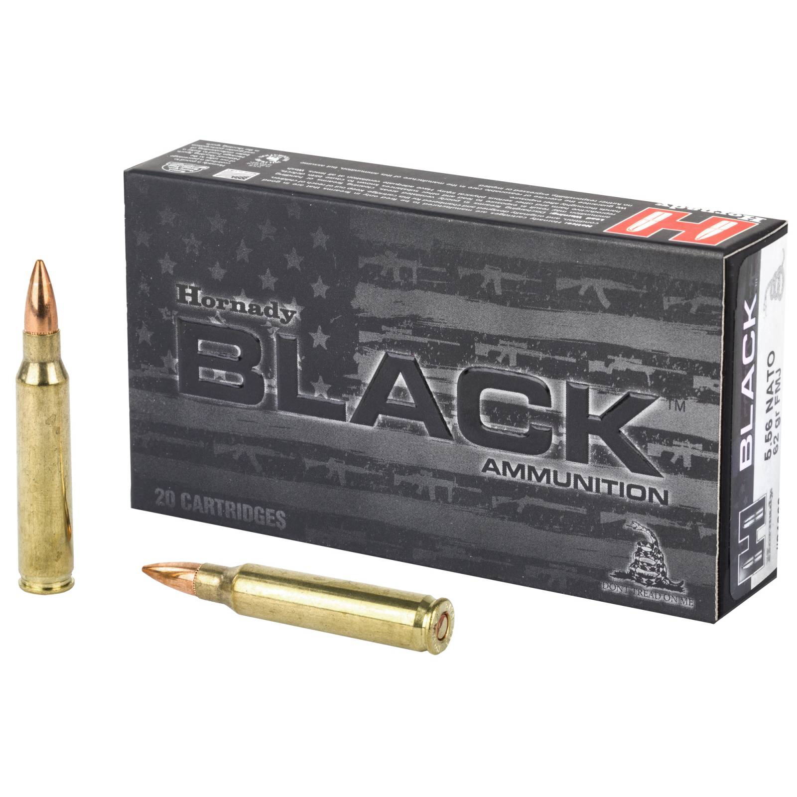 Hornady Black Brass 5.56 NATO 62 Grain FMJ Ammo